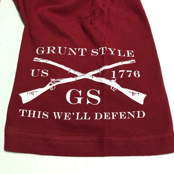 Grunt Style T-Shirt Flight 93 Burgundy Red XXL - Picture 5 of 10